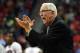 LAS VEGAS, NV - JANUARY 17: Head coach Steve Fisher of the San Diego State Aztecs claps as his team takes on the UNLV Rebels at the Thomas & Mack Center on January 17, 2017 in Las Vegas, Nevada. San Diego State won 64-51. (Photo by Ethan Miller/Getty Images)