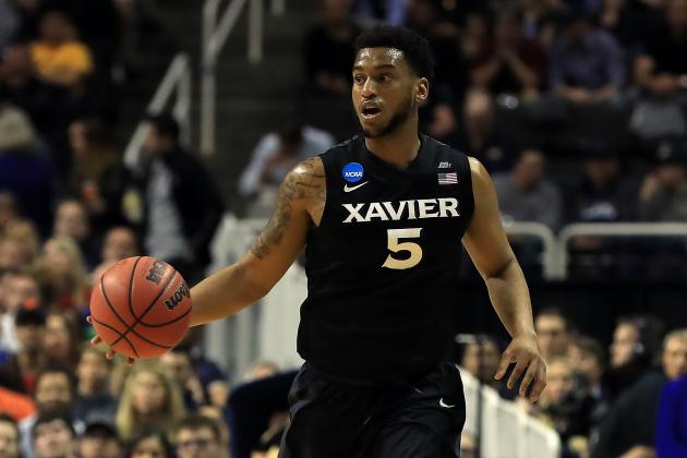 SAN JOSE, CA - MARCH 25: Trevon Bluiett #5 of the Xavier Musketeers handles the ball on offense against the Gonzaga Bulldogs during the 2017 NCAA Men's Basketball Tournament West Regional at SAP Center on March 25, 2017 in San Jose, California. (Photo by Sean M. Haffey/Getty Images)
