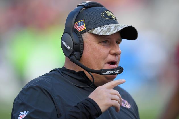 SANTA CLARA, CA - JANUARY 01:  Head coach Chip Kelly of the San Francisco 49ers looks on from the sidelines against the Seattle Seahawks during the first quarter of their NFL football game at Levi's Stadium on January 1, 2017 in Santa Clara, California.  (Photo by Thearon W. Henderson/Getty Images)