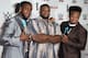 LONDON, ENGLAND - APRIL 18: (L-R) Kofi Kingston, Big E and Xavier Woods of 'New Day' arrive for WWE RAW at 02 Brooklyn Bowl on April 18, 2016 in London, England. (Photo by Ian Gavan/Getty Images)
