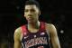 Arizona guard Allonzo Trier (35) during the first half of an NCAA college basketball game against Arizona State, Saturday, March 4, 2017, in Tempe, Ariz. (AP Photo/Rick Scuteri)