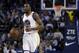 Golden State Warriors' Kevin Durant (35) during the second half of an NBA basketball game against the Los Angeles Lakers Wednesday, April 12, 2017, in Oakland, Calif. (AP Photo/Marcio Jose Sanchez)