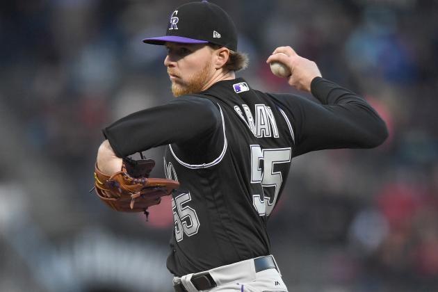 SAN FRANCISCO, CA - APRIL 13:  Jon Gray #55 of the Colorado Rockies pitches against the San Francisco Giants in the bottom of the first inning at AT&T Park on April 13, 2017 in San Francisco, California.  (Photo by Thearon W. Henderson/Getty Images)