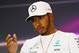 BAHRAIN, BAHRAIN - APRIL 13: Lewis Hamilton of Great Britain and Mercedes GP in the Drivers Press Conference during previews to the Bahrain Formula One Grand Prix at Bahrain International Circuit on April 13, 2017 in Bahrain, Bahrain. (Photo by Clive Mason/Getty Images)