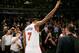 NEW YORK, NY - APRIL 12: Carmelo Anthony #7 of the New York Knicks waves to the fans as he walks off the court after the 114-113 win over the Philadelphia 76ers at Madison Square Garden on April 12, 2017 in New York City. NOTE TO USER: User expressly acknowledges and agrees that, by downloading and or using this Photograph, user is consenting to the terms and conditions of the Getty Images License Agreement (Photo by Elsa/Getty Images)