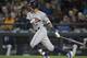 SEATTLE, WA - APRIL 10: Carlos Correa #1 of the Houston Astros takes a swing during an at-bat in the against the Seattle Mariners home opener at Safeco Field on April 10, 2017 in Seattle, Washington. The Mariners won 6-0. (Photo by Stephen Brashear/Getty Images)