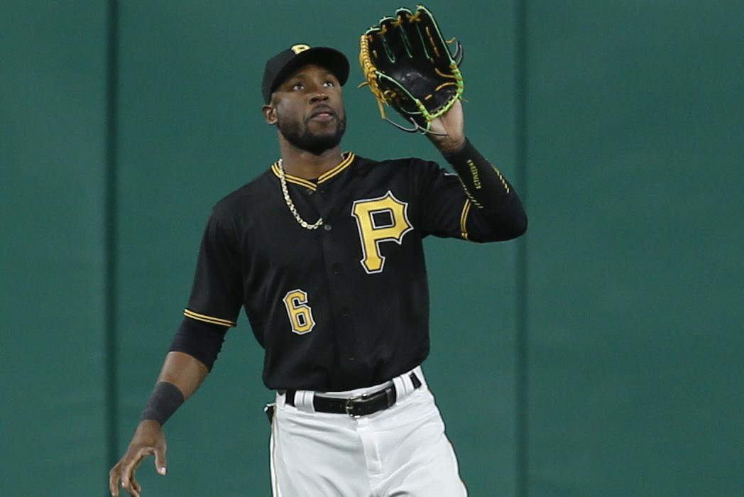 Pittsburgh Pirates' Starling Marte (6) warms up on deck during the ninth  inning of a baseball game against the Seattle Mariners in Pittsburgh,  Wednesday, May 8, 2013. The Mariners won 2-1. (AP