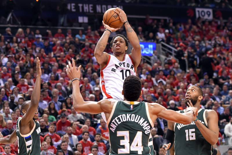 Image result for demar derozan vs bucks 2017 playoffs