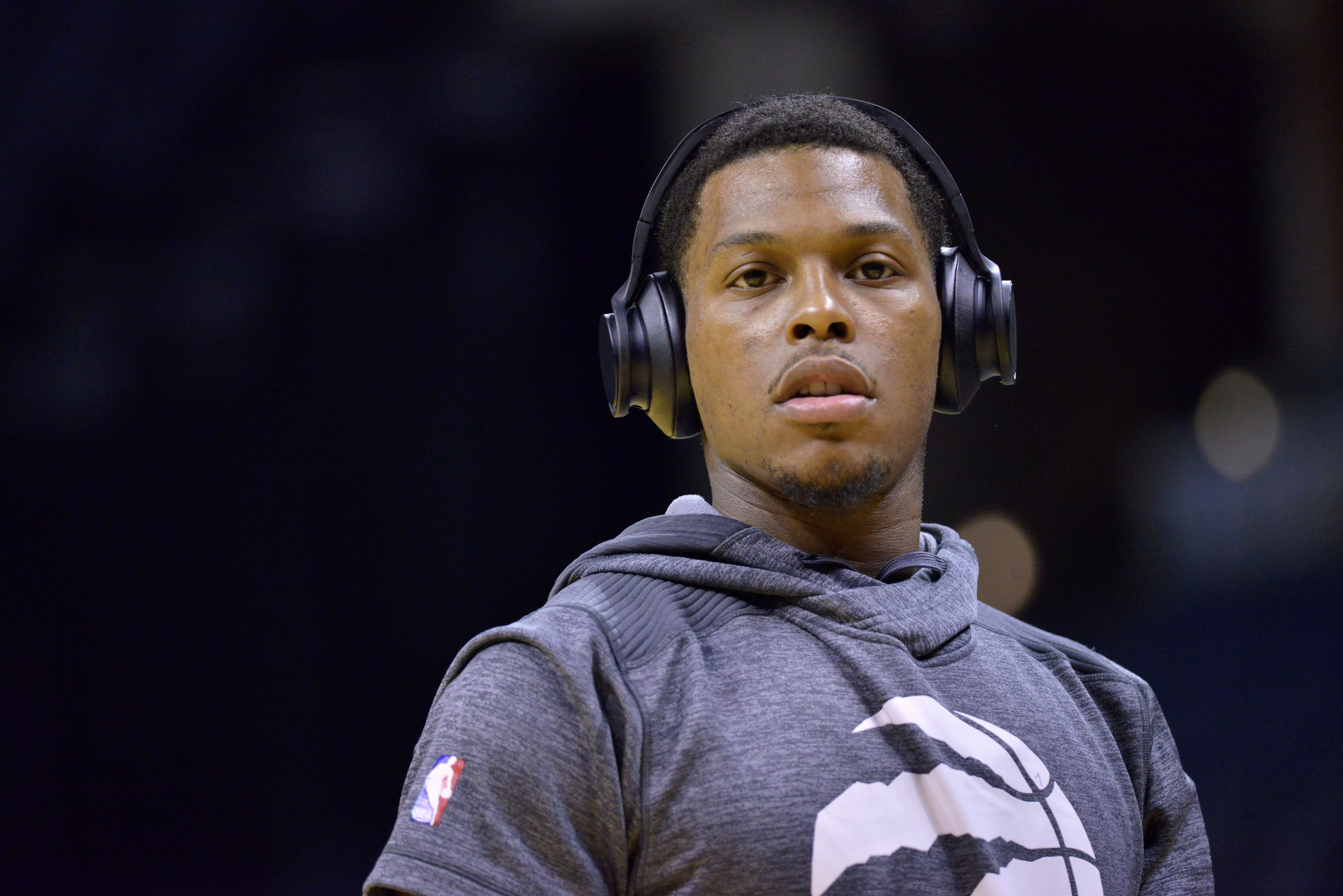 Toronto Raptors guard Kyle Lowry warms up before an NBA basketball game against the Memphis Grizzlies Wednesday, Jan. 25, 2017, in Memphis, Tenn. (AP Photo/Brandon Dill)