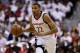 WASHINGTON, DC - APRIL 16: Otto Porter Jr. #22 of the Washington Wizards dribbles the ball against the Atlanta Hawks in Game One of the Eastern Conference Quarterfinals during the 2017 NBA Playoffs at Verizon Center on April 16, 2017 in Washington, DC. NOTE TO USER: User expressly acknowledges and agrees that, by downloading and or using this photograph, User is consenting to the terms and conditions of the Getty Images License Agreement. (Photo by Rob Carr/Getty Images)