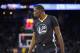 Apr 8, 2017; Oakland, CA, USA; Golden State Warriors forward Kevin Durant (35) stands on the court during action against the New Orleans Pelicans in the second quarter at Oracle Arena. Mandatory Credit: Cary Edmondson-USA TODAY Sports