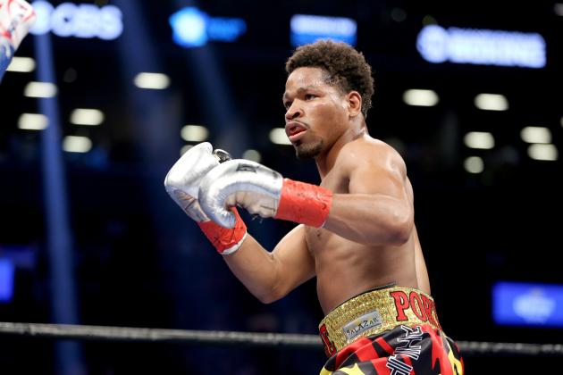 Shawn Porter in action against Keith Thurman during their WBA Welterweight title fight at the Barclays Center in Brooklyn, on Saturday, June 25, 2016. Thurman won via decision. (AP Photo/Gregory Payan)