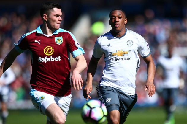 BURNLEY, ENGLAND - APRIL 23: Anthony Martial of Manchester United during the Premier League match between Burnley and Manchester United at Turf Moor on April 23, 2017 in Burnley, England. (Photo by Robbie Jay Barratt - AMA/Getty Images)