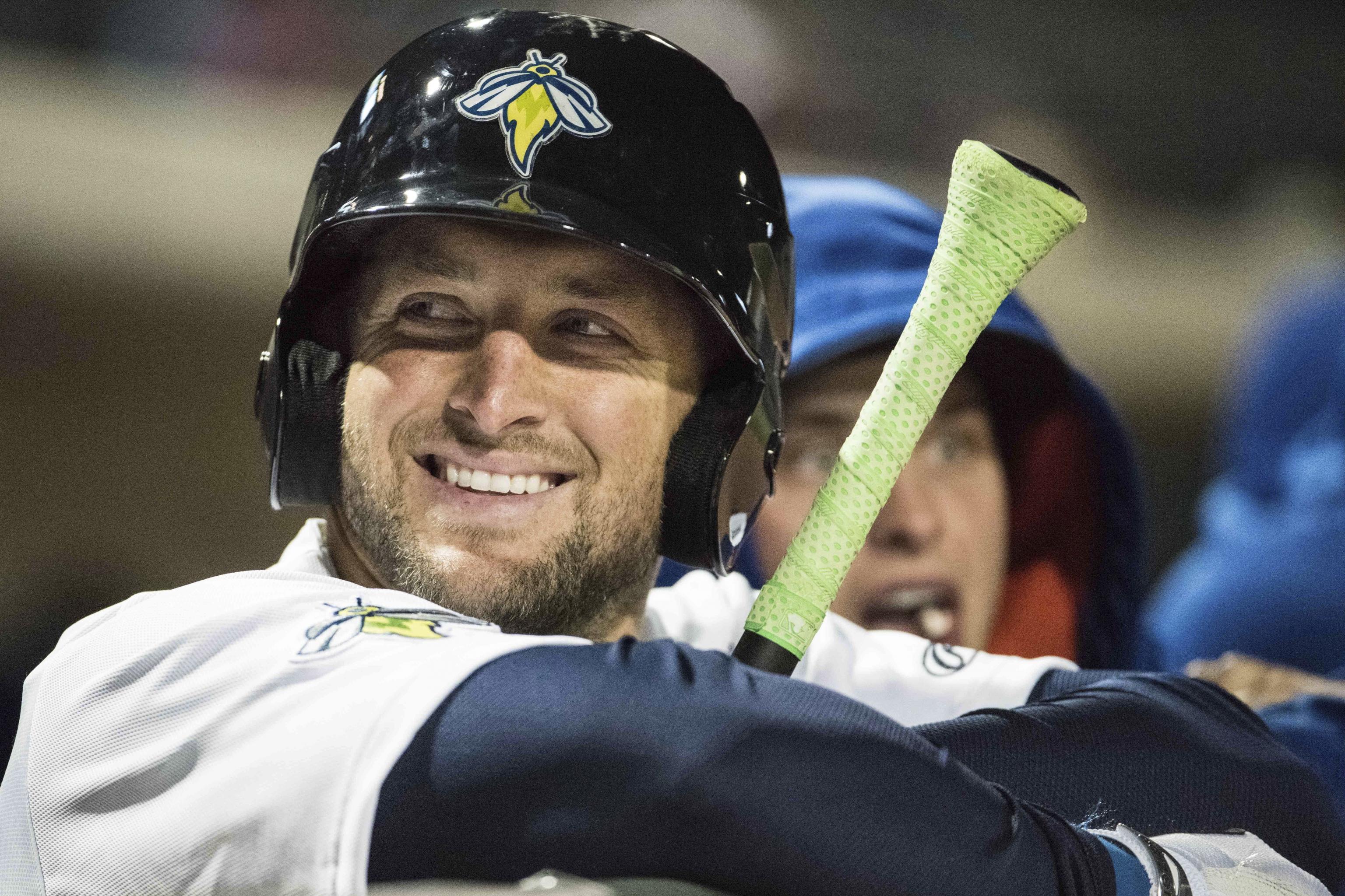 Tim Tebow Hit a Home Run on the First Pitch He Saw to Start His Season