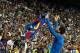 Barcelona's Argentinian forward Lionel Messi celebrates after scoring during the Spanish league Clasico football match Real Madrid CF vs FC Barcelona at the Santiago Bernabeu stadium in Madrid on April 23, 2017. / AFP PHOTO / OSCAR DEL POZO (Photo credit should read OSCAR DEL POZO/AFP/Getty Images)