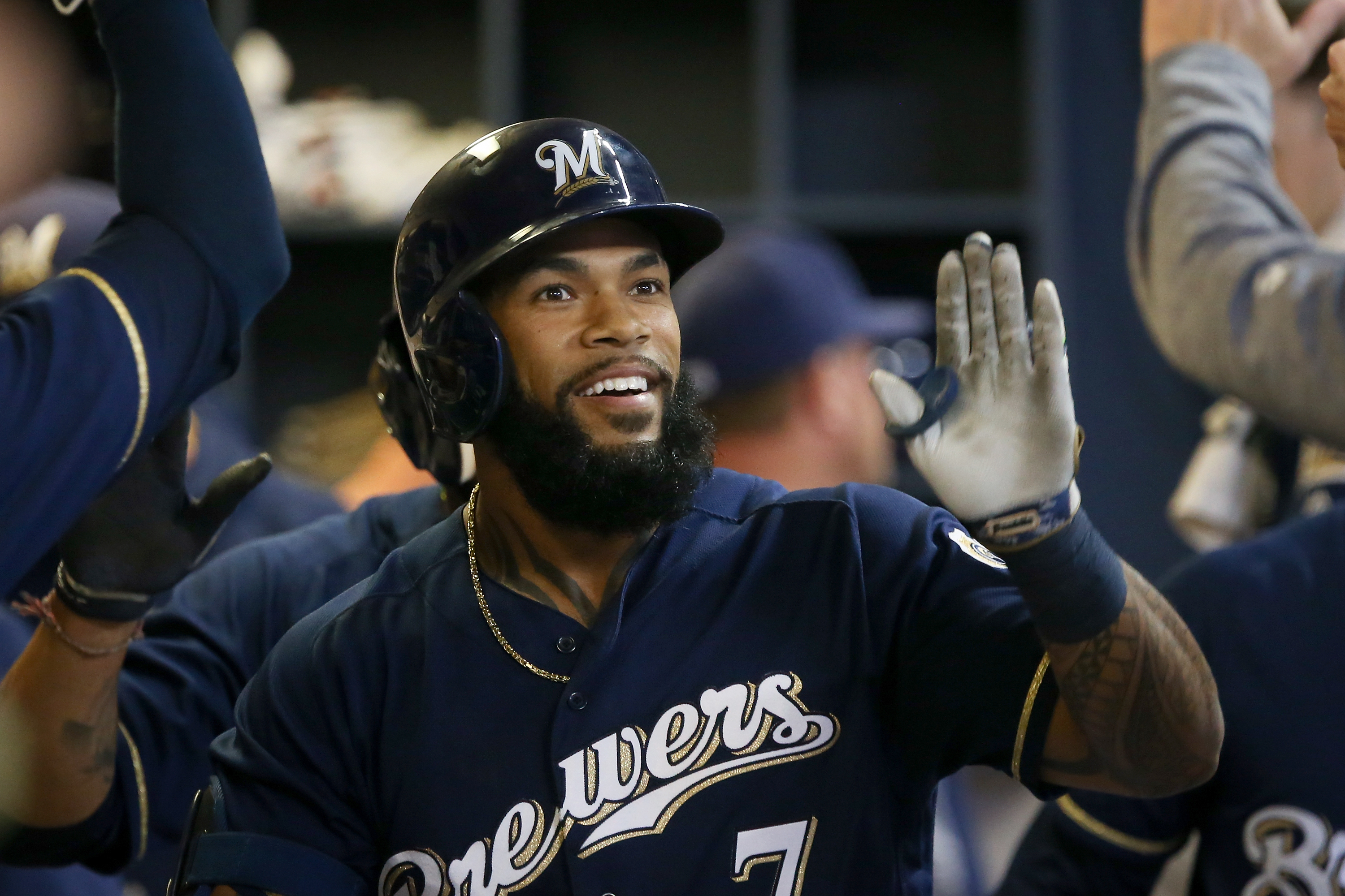Majestic MLB Youth Milwaukee Brewers Eric Thames #7 Cool Base Home