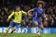 Chelsea's David Luiz, right, competes for the ball with Everton's Ross Barkley during the English Premier League soccer match between Chelsea and Everton at Stamford Bridge stadium in London, Saturday, Nov. 5, 2016. (AP Photo/Kirsty Wigglesworth)