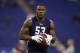 Cincinnati defensive back Mike Tyson runs a drill at the NFL football scouting combine in Indianapolis, Monday, March 6, 2017. (AP Photo/Michael Conroy)