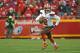 KANSAS CITY, MO - DECEMBER 27: Quarterback Johnny Manziel #2 of the Cleveland Browns rushes up field against the Kansas City Chiefs during the second half on December 27, 2015 at Arrowhead Stadium in Kansas City, Missouri. (Photo by Peter G. Aiken/Getty Images)