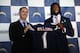 Los Angeles Chargers first-round draft pick Mike Williams, right, and president A.G. Spanos pose during an NFL football news conference Friday, April 28, 2017, in Carson, Calif. (AP Photo/Jae C. Hong)
