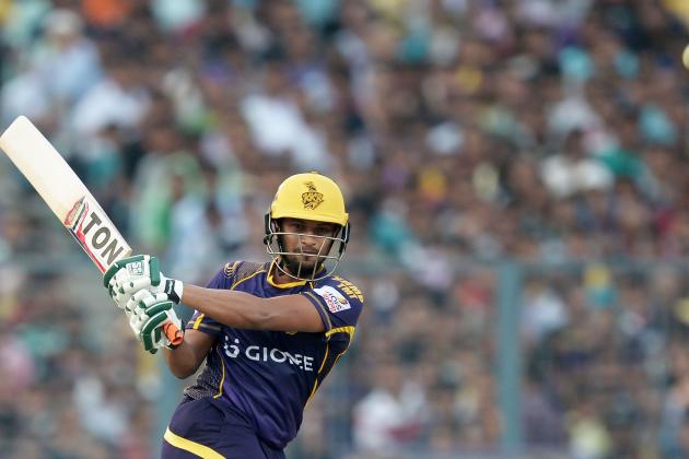Kolkata Knight Riders batsman Shakib Al Hasan plays a shot during the 2016 Indian Premier League (IPL) Twenty20 cricket match between Kolkata Knight Riders and Sunrisers Hyderabad at the Eden Gardens Cricket Stadium in Kolkata on May 22, 2016.. ----IMAGE RESTRICTED TO EDITORIAL USE - STRICTLY NO COMMERCIAL USE----- / GETTYOUT / AFP / Dibyangshu SARKAR        (Photo credit should read DIBYANGSHU SARKAR/AFP/Getty Images)