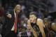 Los Angeles Clippers' Doc Rivers, left, talks to Blake Griffin, center, and Chris Paul during the first half of an NBA basketball game against the Cleveland Cavaliers Saturday, March 18, 2017, in Los Angeles. (AP Photo/Jae C. Hong)