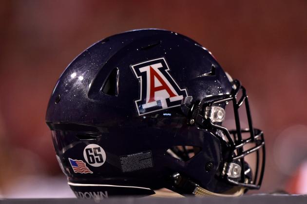 SALT LAKE CITY, UT - OCTOBER 8: Isolated view of a Arizona Wildcats helmet during the Wildcats game against the Utah Utes at Rice-Eccles Stadium on October 8, 2016 in Salt Lake City, Utah. (Photo by Gene Sweeney Jr/Getty Images) *** Local Caption ***