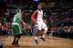 WASHINGTON, DC - MAY 4: John Wall #2 of the Washington Wizards handles the ball during the game against the Boston Celtics during Game Three of the Eastern Conference Semifinals of the 2017 NBA Playoffs on May 4, 2017 at Verizon Center in Washington, DC. NOTE TO USER: User expressly acknowledges and agrees that, by downloading and or using this Photograph, user is consenting to the terms and conditions of the Getty Images License Agreement. Mandatory Copyright Notice: Copyright 2017 NBAE (Photo by Brian Babineau/NBAE via Getty Images)
