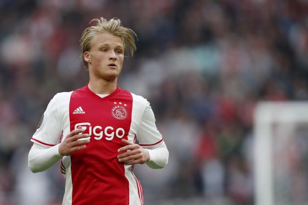Kasper Dolberg of Ajaxduring the UEFA Europa League semi final match between Ajax Amsterdam and Olympique Lyonnais at the Amsterdam Arena on May 03, 2017 in Amsterdam, The Netherlands(Photo by VI Images via Getty Images)