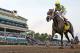 HALLANDALE BEACH, FL - APRIL 01: Always Dreaming #4 (FL) with jockey John Velazquez on board, wins the Xpressbet Florida Derby (Grade I) at Gulfstream Park on April 01, 2017 in Hallandale Beach, Florida. (Photo by Liz Lamont/Eclipse Sportswire/Getty Images)