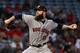 ANAHEIM, CA - MAY 05: Pitcher Dallas Keuchel #60 of the Houston Astros pitches in the first inning during the MLB game against the Los Angeles Angels of Anaheim at Angel Stadium of Anaheim on May 5, 2017 in Anaheim, California. (Photo by Victor Decolongon/Getty Images)