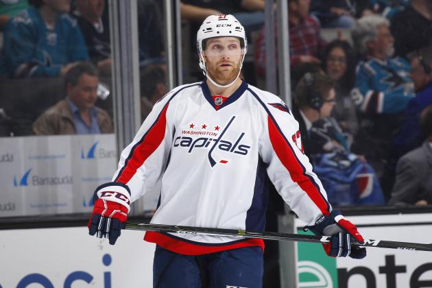 SAN JOSE, CA - MARCH 09: Karl Alzner #27 of the Washington Capitals looks on during the game against the San Jose Sharks at SAP Center on March 9, 2017 in San Jose, California. (Photo by Rocky W. Widner/NHL/Getty Images)