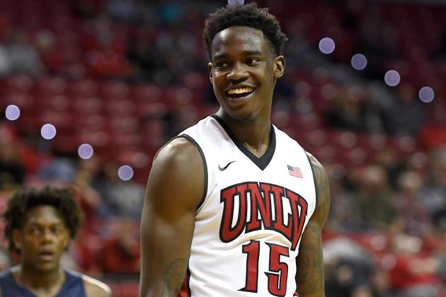 Nov 19, 2016; Las Vegas, NV, USA; UNLV Runnin' Rebels forward Dwayne Morgan (15) reacts after being assessed a foul during game against the Cal State Fullerton Titans at Thomas & Mack Center. UNLV won the game 77-68. Mandatory Credit: Stephen R. Sylvanie-USA TODAY Sports