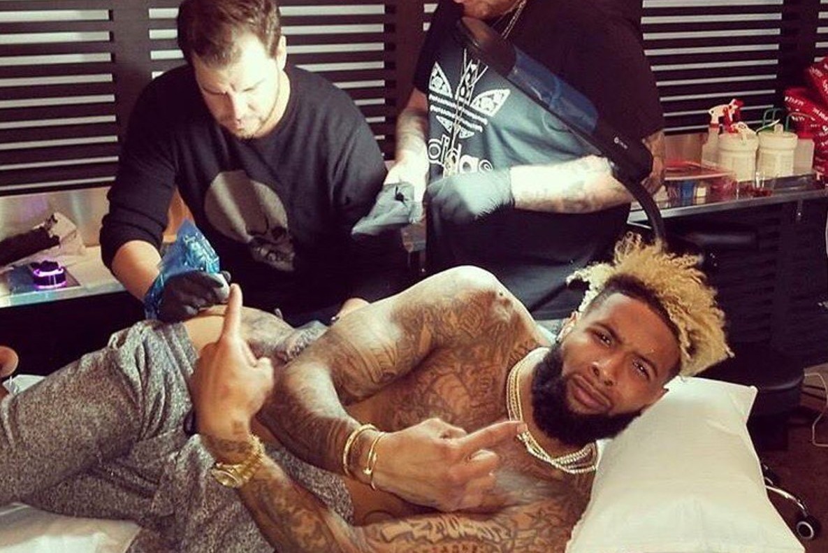 Who's winning the Super Bowl this year? Odell Beckham jr tattoo on