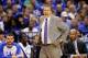 INDIANAPOLIS, IN - MARCH 17: Head coach John Calipari of the Kentucky Wildcats reacts during the game against the Northern Kentucky Norse during the first round of the 2017 NCAA Men's Basketball Tournament at Bankers Life Fieldhouse on March 17, 2017 in Indianapolis, Indiana. (Photo by Andy Lyons/Getty Images)