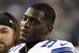 FILE - In this Aug. 28, 2014, file photo, Dallas Cowboys linebacker Rolando McClain watches from the sidelines during the fist half of an NFL preseason football game against the Denver Broncos in Arlington, Texas. A person with knowledge of the situation says McClain has been suspended for the first 10 games next season for his second violation of the NFL’s substance-abuse policy in as many years. (AP Photo/Brandon Wade, File)