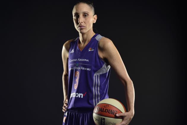 PHOENIX, AZ - MAY 8:  Diana Taurasi #3 of the Phoenix Mercury poses for a photo during Media Day on May 8, 2017 at the Talking Stick Resort Arena in Phoenix, Arizona. NOTE TO USER: User expressly acknowledges and agrees that, by downloading and or using this Photograph, user is consenting to the terms and conditions of the Getty Images License Agreement. Mandatory Copyright Notice: Copyright 2017 NBAE (Photo by Barry Gossage/NBAE via Getty Images)