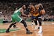 BOSTON, MA - APRIL 5: LeBron James #23 of the Cleveland Cavaliers handles the ball against the Boston Celtics during the game on April 5, 2017 at the TD Garden in Boston, Massachusetts. NOTE TO USER: User expressly acknowledges and agrees that, by downloading and or using this photograph, User is consenting to the terms and conditions of the Getty Images License Agreement. Mandatory Copyright Notice: Copyright 2017 NBAE (Photo by Brian Babineau/NBAE via Getty Images)