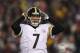 FOXBORO, MA - JANUARY 22: Ben Roethlisberger #7 of the Pittsburgh Steelers reacts against the New England Patriots in the AFC Championship Game at Gillette Stadium on January 22, 2017 in Foxboro, Massachusetts. (Photo by Patrick Smith/Getty Images)