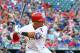 ARLINGTON, TX - MAY 11: Carlos Gomez #14 of the Texas Rangers hits in the second inning against the San Diego Padres at Globe Life Park in Arlington on May 11, 2017 in Arlington, Texas. (Photo by Rick Yeatts/Getty Images)