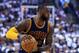 TORONTO, ON - MAY 07: Lebron James #23 of the Cleveland Cavaliers dribbles the ball as in the first half of Game Four of the Eastern Conference Semifinals against the Toronto Raptors during the 2017 NBA Playoffs at Air Canada Centre on May 7, 2017 in Toronto, Canada. NOTE TO USER: User expressly acknowledges and agrees that, by downloading and or using this photograph, User is consenting to the terms and conditions of the Getty Images License Agreement. (Photo by Vaughn Ridley/Getty Images)
