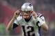 New England Patriots QB Tom Brady #12 calls signals at the line against the Atlanta Falcons at Super Bowl 51 on Sunday, February 5, 2017 in Houston, TX. (AP Photo/Gregory Payan)