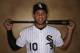 Chicago White Sox' Yoan Moncada poses for a picture during the team's photo day Thursday, Feb. 23, 2017, in Glendale, Ariz. (AP Photo/Morry Gash)