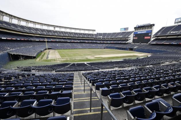 Qualcomm Stadium sits empty Thursday Jan. 12, 2017, in San Diego. The San Diego Chargers announced Thursday that they would move the team to Los Angeles. (AP Photo/Denis Poroy)