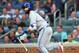 ATLANTA, GA - MAY 18: Jose Bautista #19 of the Toronto Blue Jays hits a third inning double against the Atlanta Braves at SunTrust Park on May 18, 2017 in Atlanta, Georgia. (Photo by Scott Cunningham/Getty Images)