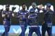 Mumbai Indians players celebrate the wicket of Kolkata Knight Riders batsman Gautam Gambhir during their Indian Premier League (IPL) cricket match in Mumbai, India, Sunday, April 9, 2017. (AP Photo/Rafiq Maqbool)