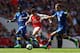 LONDON, ENGLAND - MAY 21: Alexis Sanchez of Arsenal is chased down by Morgan Schneiderlin of Everton (R) during the Premier League match between Arsenal and Everton at Emirates Stadium on May 21, 2017 in London, England. (Photo by Paul Gilham/Getty Images)