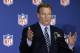 FILE - In this May 24, 2016, file photo, NFL commissioner Roger Goodell answers reporter's questions at an NFL owner's meeting in Charlotte N.C. Goodell disagrees with Colin Kaepernick's choice to kneel during the national anthem, but recognizes the quarterback's right to protest. Asked by The Associated Press about Kaepernick's decision not to stand before games when the national anthem is played, Goodell says: