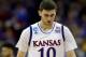 KANSAS CITY, MO - MARCH 25: Sviatoslav Mykhailiuk #10 of the Kansas Jayhawks reacts late in the game in his teams loss to the Oregon Ducks during the 2017 NCAA Men's Basketball Tournament Midwest Regional at Sprint Center on March 25, 2017 in Kansas City, Missouri. (Photo by Jamie Squire/Getty Images)