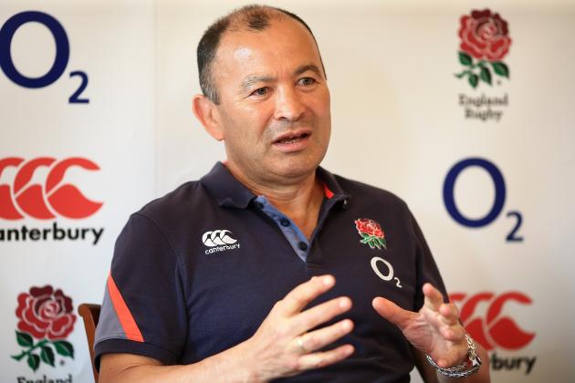 BAGSHOT, ENGLAND - MAY 25:  England Head Coach Eddie Jones speask to the media during an England Training Session at Pennyhill Park on May 25, 2017 in Bagshot, England.  (Photo by Ben Hoskins/Getty Images)